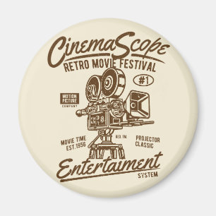 Film Scope Classic Retro Hollywood Camera Rörelse Magnet