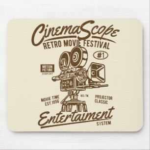 Film Scope Classic Retro Hollywood Camera Rörelse Musmatta