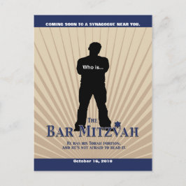 Film Star Pub Mitzvah Spara datum Tan Navy Blue Meddelande Vykort