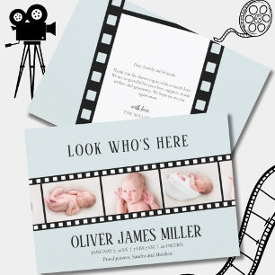 Film Strip Photo Collage Birth Notice Spara Datumet