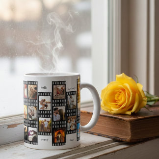 Film Strip Photo Collage Custom 26-Photo Memory Kaffemugg