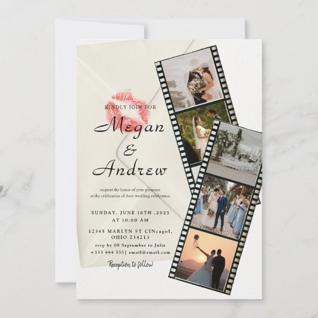 Film Strip Photo wedding Invitation (Framsida)