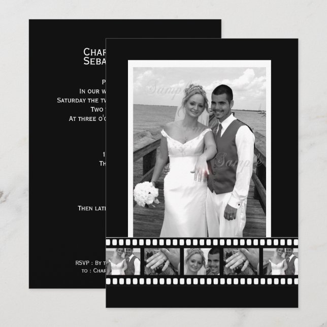 Film Tape Personlig Designer Bröllop Inbjudningar (Fram/baksida)