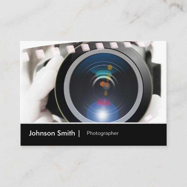 Film TV-fotograf Cinematographer Camera Lens Visitkort (Framsida)