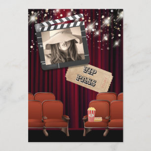 Film VIP-fotobiografvisning ljus party Inbjudningar