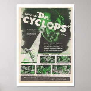 Filmannonsering 1940 för Dr Cyclops Poster
