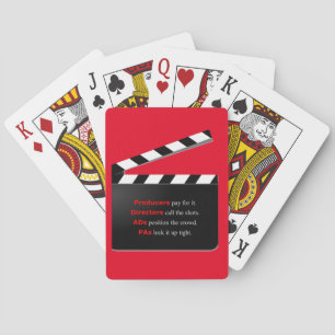 Filmbesättningen staplar däcket för nya filmer som casinokort