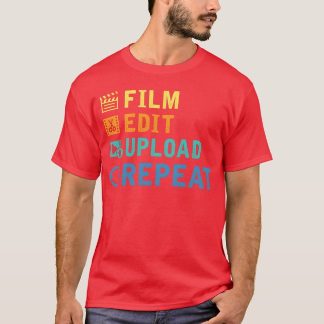 Filmbildredaktör Cinematographer Youtuber Film T Shirt (Framsida)