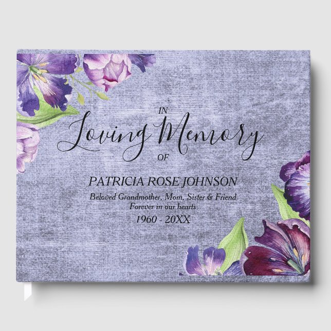 Filmdragerad vattenfärg Tulpanminnesminnesminnesst Gästböcker (Framsida)