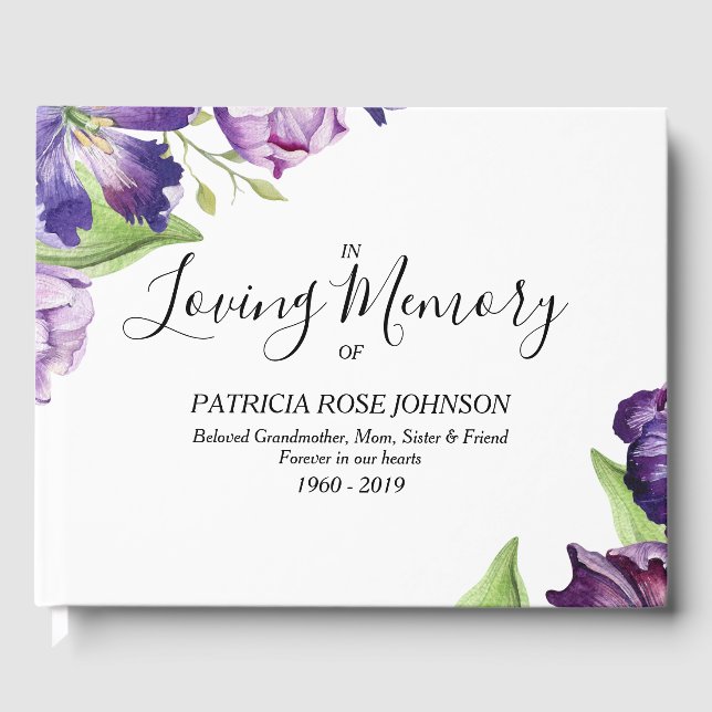 Filmdragerad vattenfärg Tulpanminnesminnesminnesst Gästböcker (Framsida)