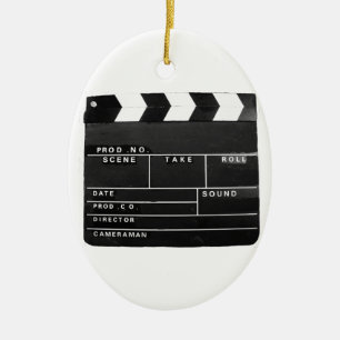 filmen filmar videopp tillverkare som clapperen julgransprydnad keramik