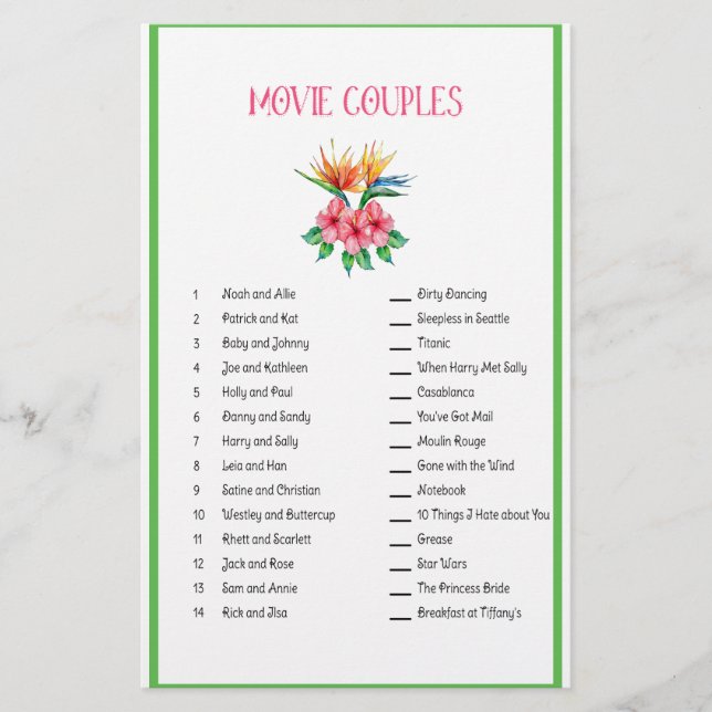 Filmen kopplar ihop att matcha modigt tropiskt brevpapper (Framsida)