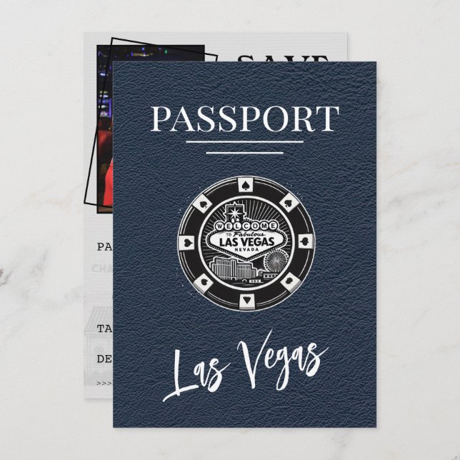Filmen "Navy Blue Las Vegas Passport" sparar datum Spara Datumet (Fram/baksida)