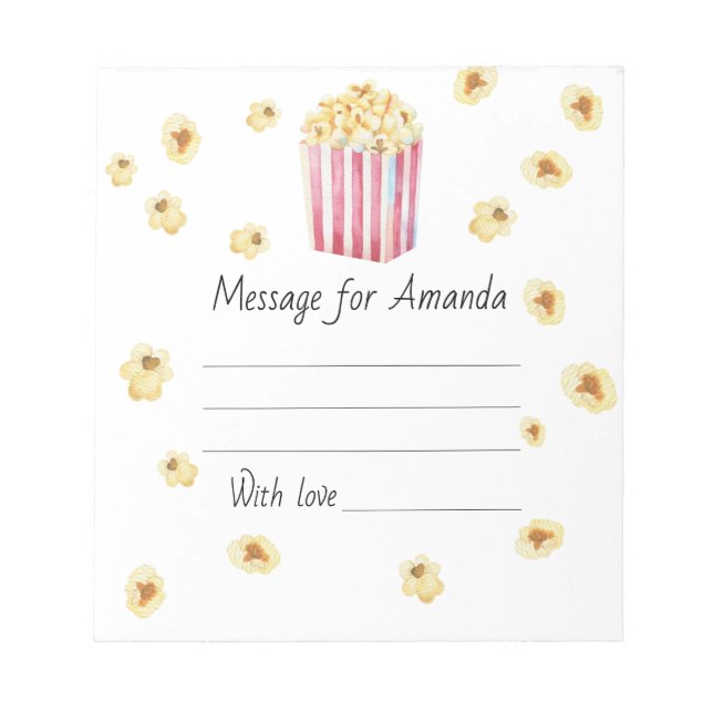 Filmfärgspopcorns födelsedagskalender - meddelande anteckningsblock (Framsida)