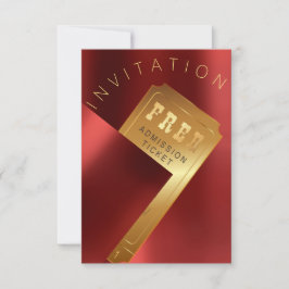 Filmfestivalen Biljett Metall Red Ruby Guld Inbjudningar