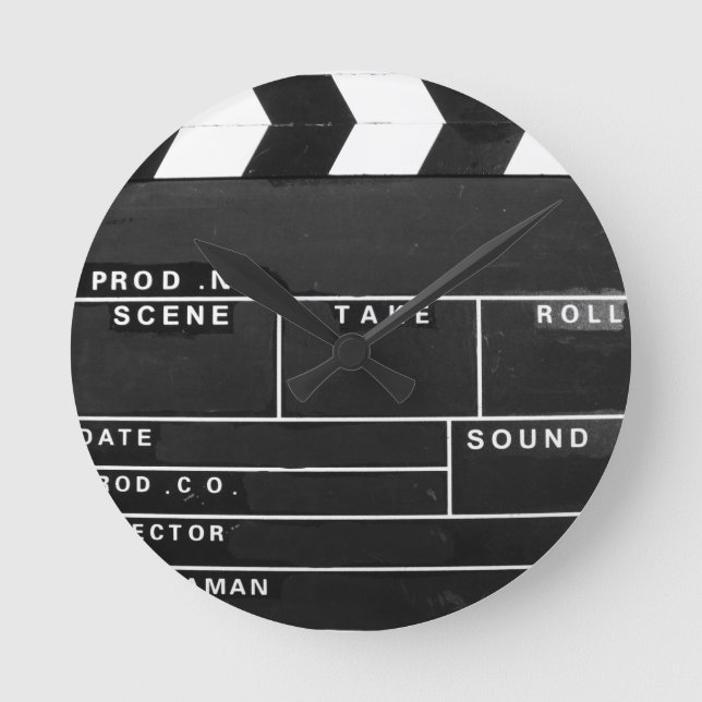 filmfilmfilmskapare Clapper board-design Rund Klocka (Framsida)