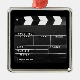 filmfilmskapare Clapper board Julgransprydnad Metall