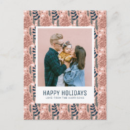 Filmfoto för Rosa av familjen Foliage Mönster Helg Vykort