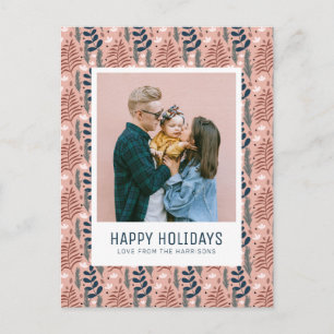 Filmfoto för Rosa av familjen Foliage Mönster Helg Vykort