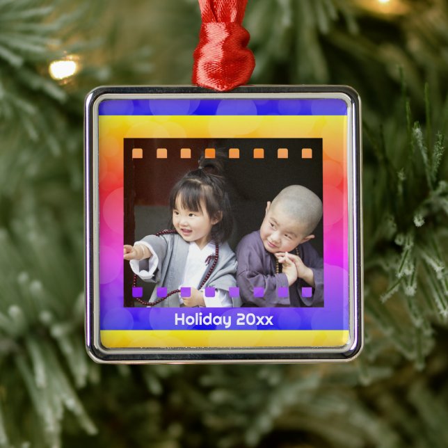 Filmfoto Negativt med Anpassningsbarnas textårsnyc Julgransprydnad Metall (Träd)