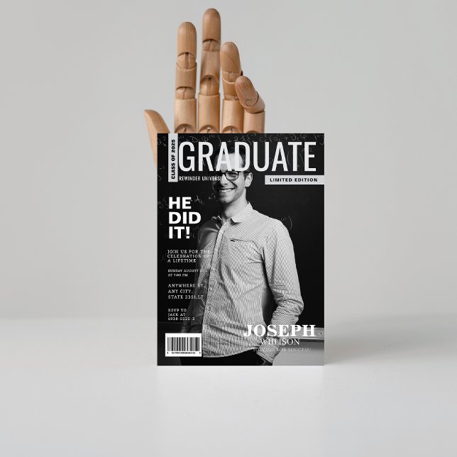 Filmfotogradering i svart vitt, tematiskt magasin inbjudningar (Skapare uppladdad)