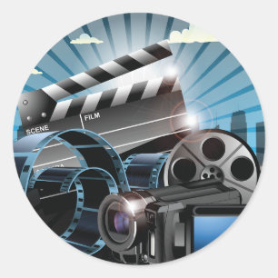 Filmindustri Runt Klistermärke