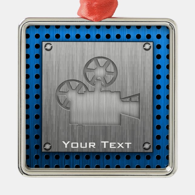 Filmkamera med Metall-utseende, borstat Julgransprydnad Metall (Framsidan)