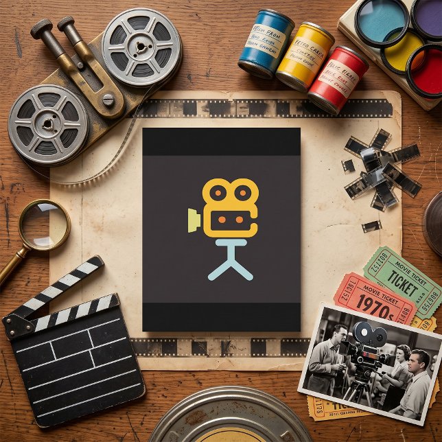 Filmkameraikon Minimalt filmutrustning Kort (Skapare uppladdad)