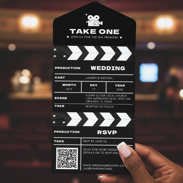 Filmklappskiva QR-kod Bröllop (Skapare uppladdad)