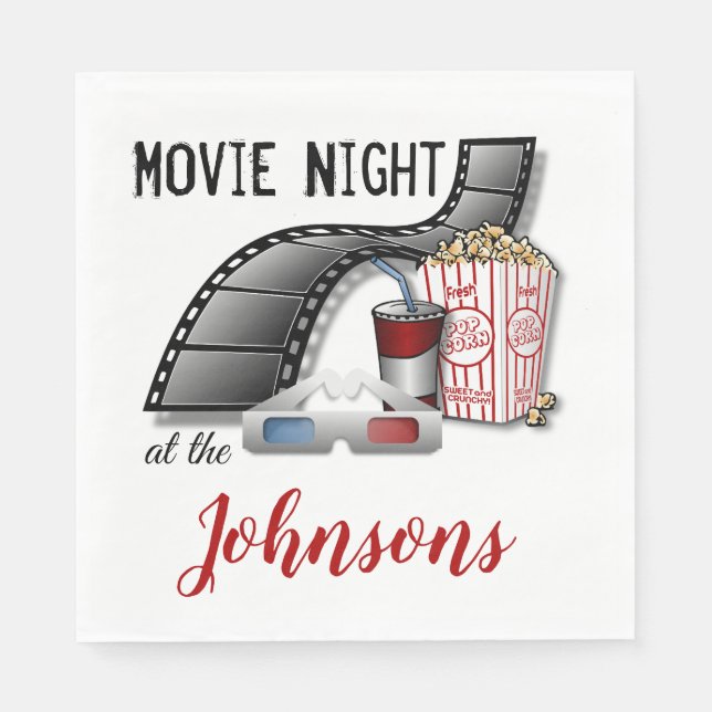 Filmkväll Anpassade Pappersservetter Anpassade (Framsidan)
