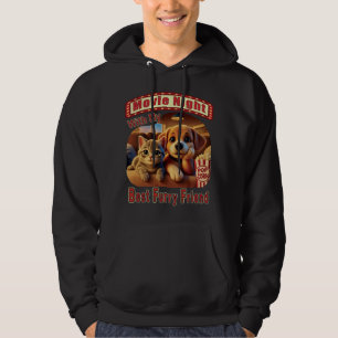 Filmkväll - Bästa Hårig-vän - Cute Cat & Hund Hoodie