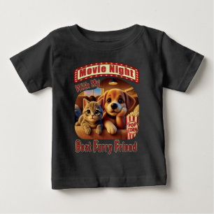 Filmkväll - Bästa Hårig-vän - Cute Cat & Hund T Shirt