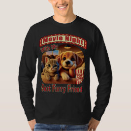 Filmkväll - Bästa Hårig-vän - Cute Cat & Hund T Shirt