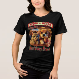 Filmkväll - Bästa Hårig-vän - Cute Cat & Hund T Shirt