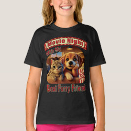 Filmkväll - Bästa Hårig-vän - Cute Cat & Hund T Shirt