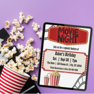 Filmkväll Specialfunktion Födelsedag Inbjudningar