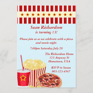 Filmkvälls Party Invitationer Inbjudningar