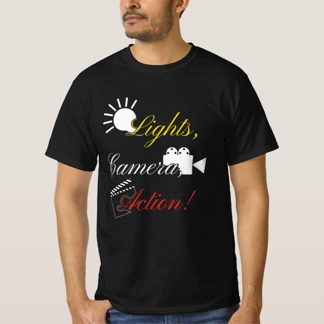 Filmljuskamera, åtgärd t shirt (Framsida)