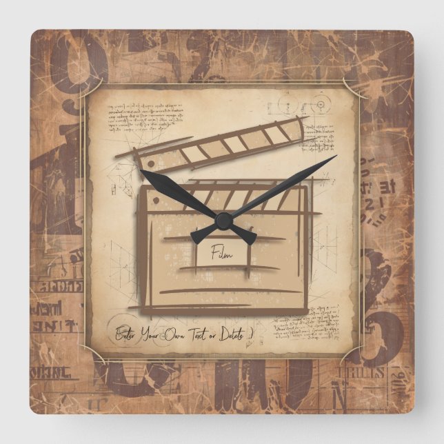 Filmmakare, skådespelare, filmregissörer, presentk fyrkantig klocka (Framsida)