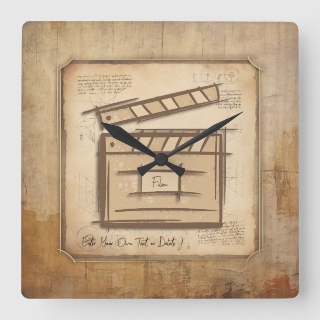 Filmmakare, skådespelare, filmregissörer, presentk fyrkantig klocka (Framsida)