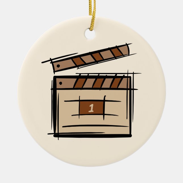 Filmmakare, skådespelare, filmregissörer, presentk julgransprydnad keramik (Framsidan)