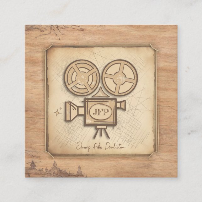 Filmmaker, actor, film director producer cameraman fyrkantigt visitkort (Framsida)