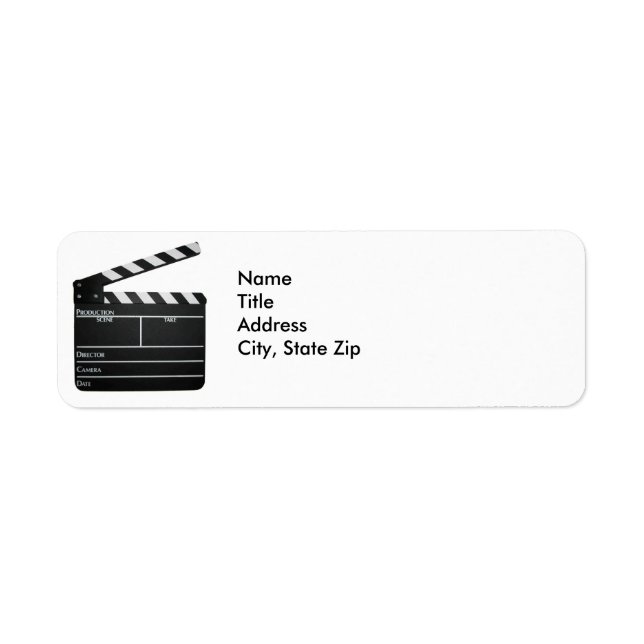 Filmmaker Film slate clapboard filmadressetikett Returadress Etikett (Framsidan)