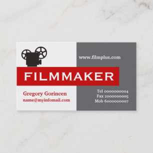 Filmmaker-grått, vit, röd öga-fångstmetod visitkort
