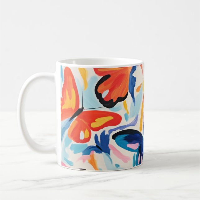 Filmmålning av abstrakt. kaffemugg (Vänster)