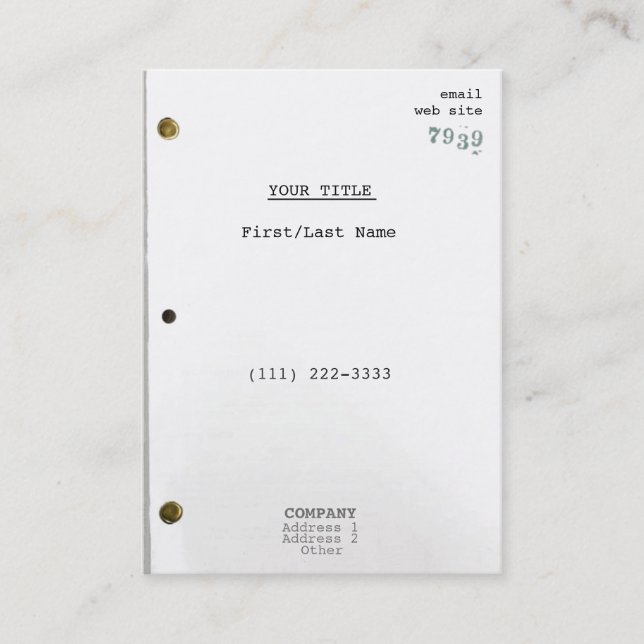 Filmmanus IIc Visitkort (Framsida)