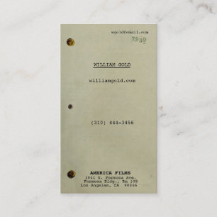 Filmmanusvintage ii visitkort