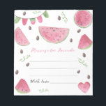 Filmmelonfödelsedagsmeddelande Anteckningsblock<br><div class="desc">Kawaii och Cute Vattenmelon Rosa Girl Girl Girl 1:a Birthday Party bjudande in. Konstruktionen har vattenfärgsvattenmeloner,  vattenmelontemat helgdag flaggor,  vattenmelonhjärta,  vattenmelonfrön,  "en i melon!" och en vattenfärgsliknande vattenmelonsegment. Vår söta lilla flicka är en i en melon!</div>