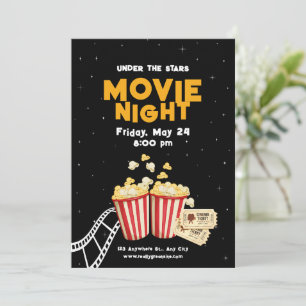 Filmnatt Flyer, Filmnatt Födelsedagsfest Inbjudningar