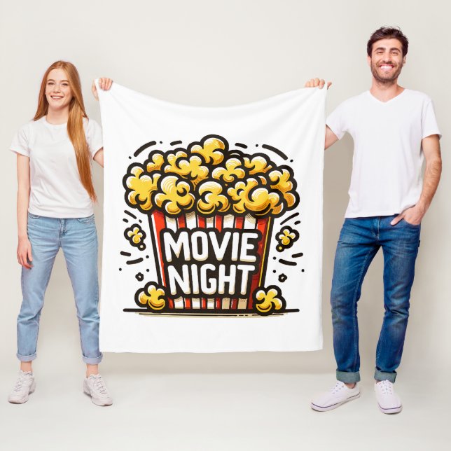 Filmnatt Förtjusande Popcorn Fleecefilt (På plats)